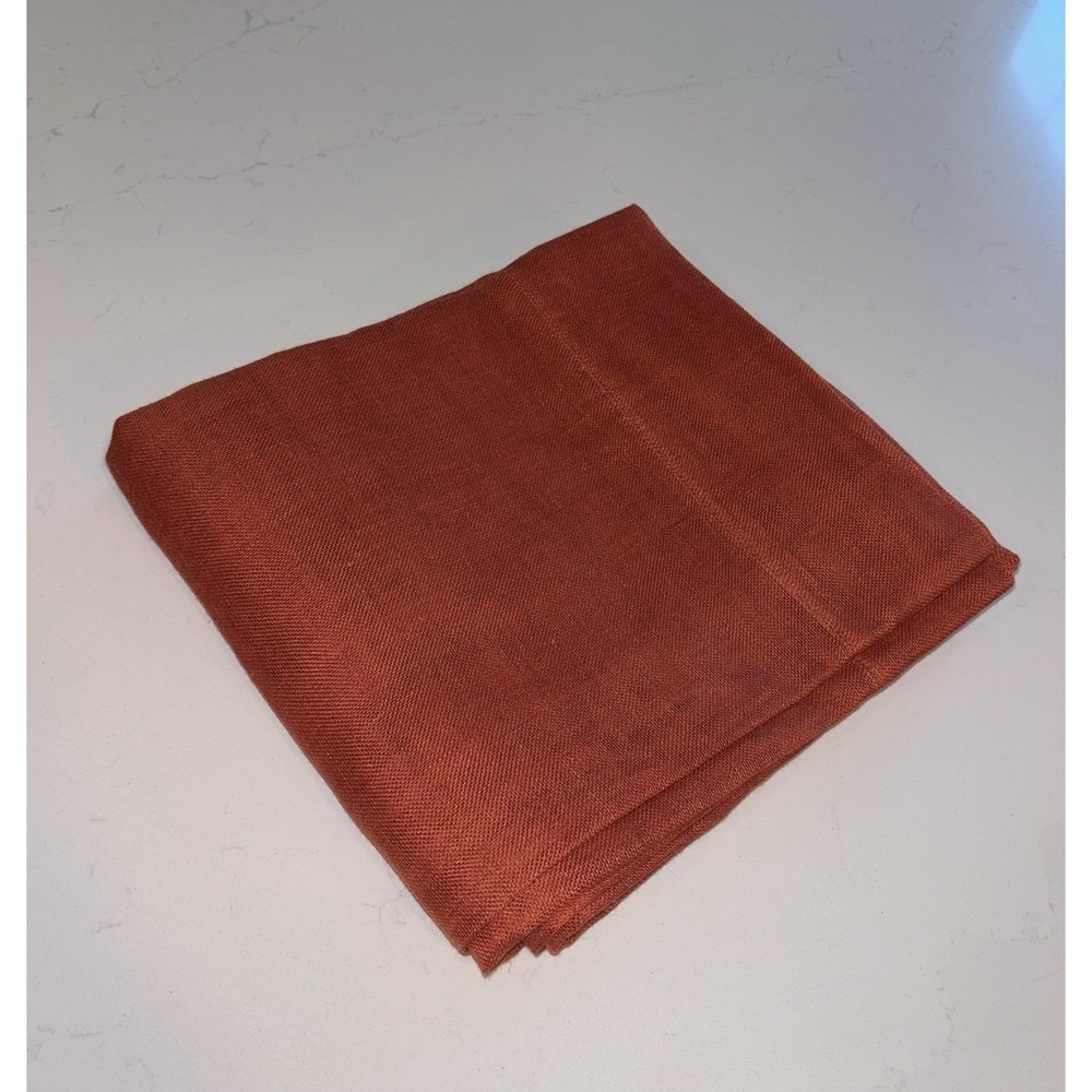 Crate And Barrel Linen Sheer Curtain Panel Burnt Orange 52x84 NWOT